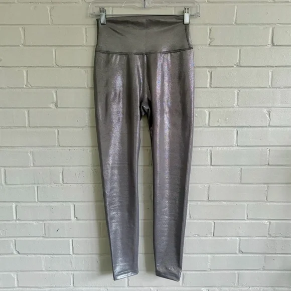 Allfenix Liquid Silver Women's High-Waisted 7/8 Leggings, SZ S LIKE NEW! - Picture 3 of 8